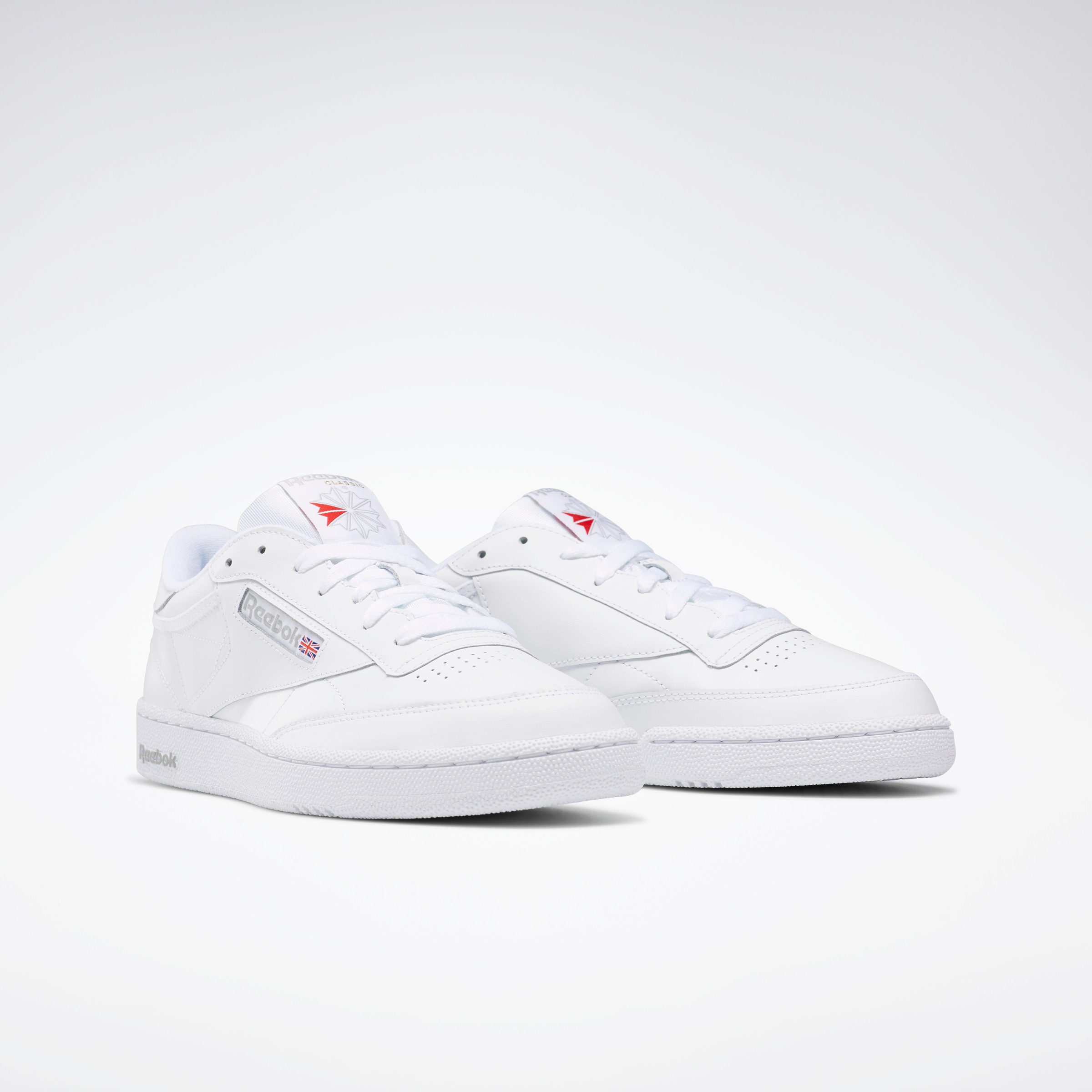 Sneaker REEBOK CLASSIC "CLUB C 85", Gr. 43, weiß (weiß, sheer, grau), Leder, Sportlich, Schuhe