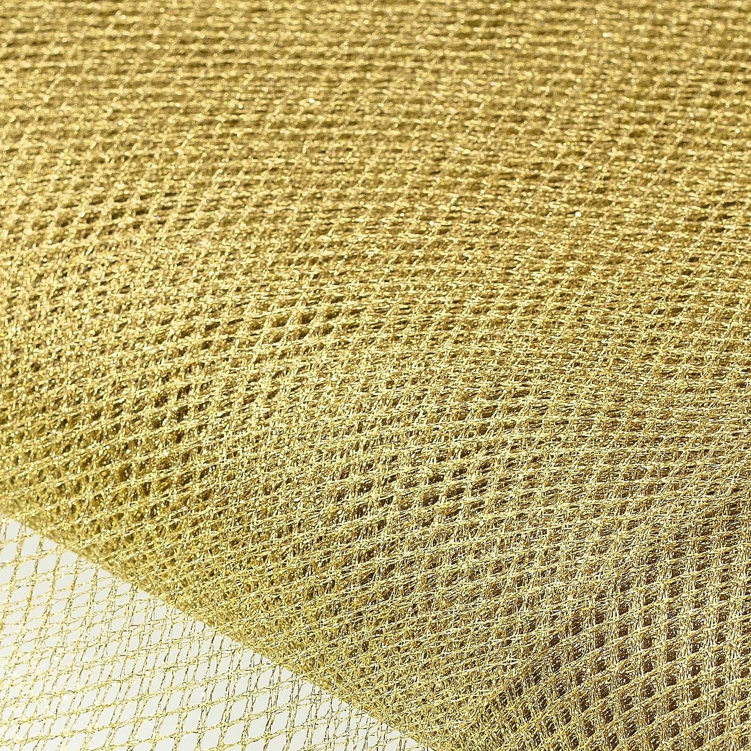 Tissu tulle grillage, doré