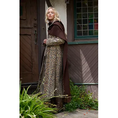 We The Free Monique Denim Duster Jacket at Free People in Cheetah, Size: Large
