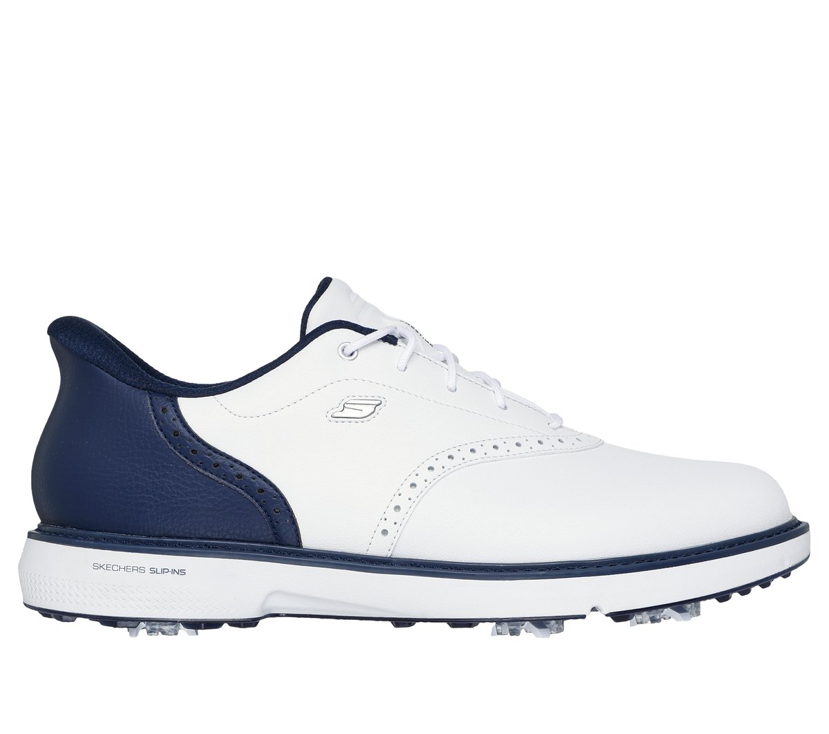Skechers Men's Slip-ins: GO GOLF Prestige Shoes | Size 11.5 | White/Navy | Leather/Synthetic/Textile | Arch Fit