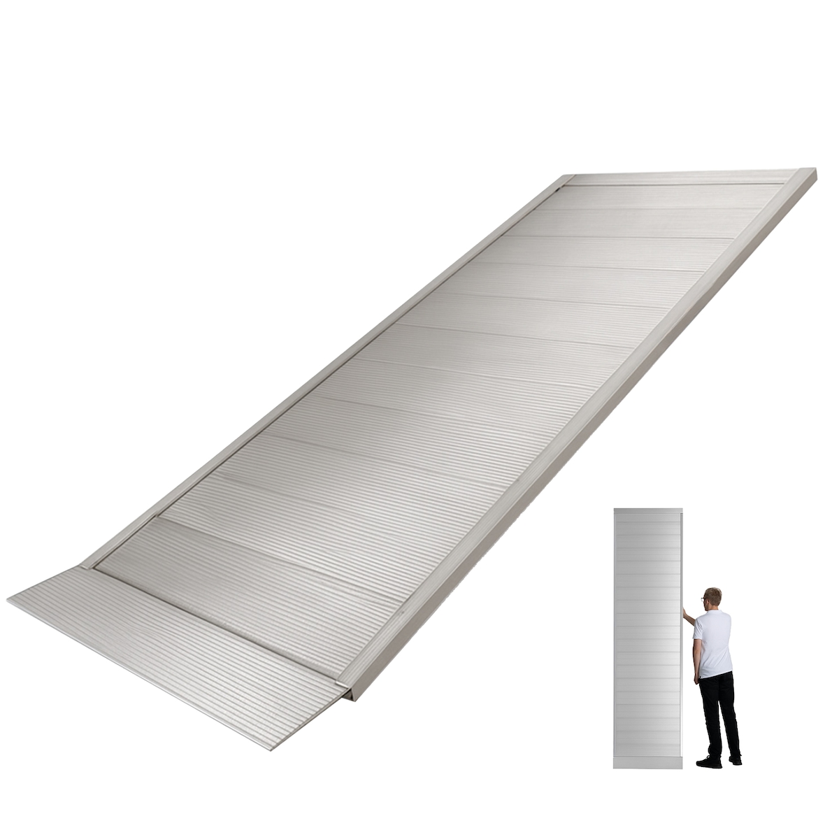 Baumarktplus TRUTZHOLM 1x Eventrampe 305 cm Traglast 600kg Alu grau geriffelt Rampe Auffahrrampe Verladerampe Image