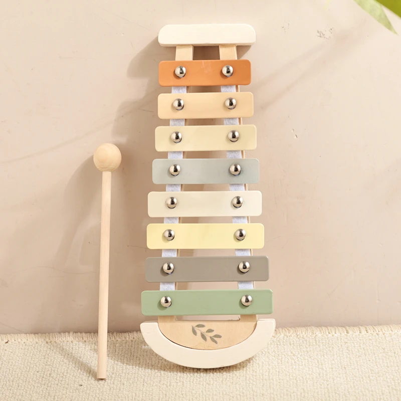 Jouet en bois Montessori multicolore Xylophone cloche perles tambour colonne Instrument de musique jouet enfant Instrument de musique éducatif cadeau