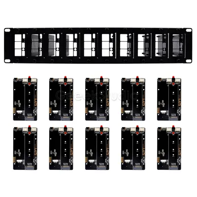 2U Rackmount-Stahlhalterungsset für Raspberry Pi 5 10 Slots M.2 NVMe SSD 2230/2242/2260/2280 Image