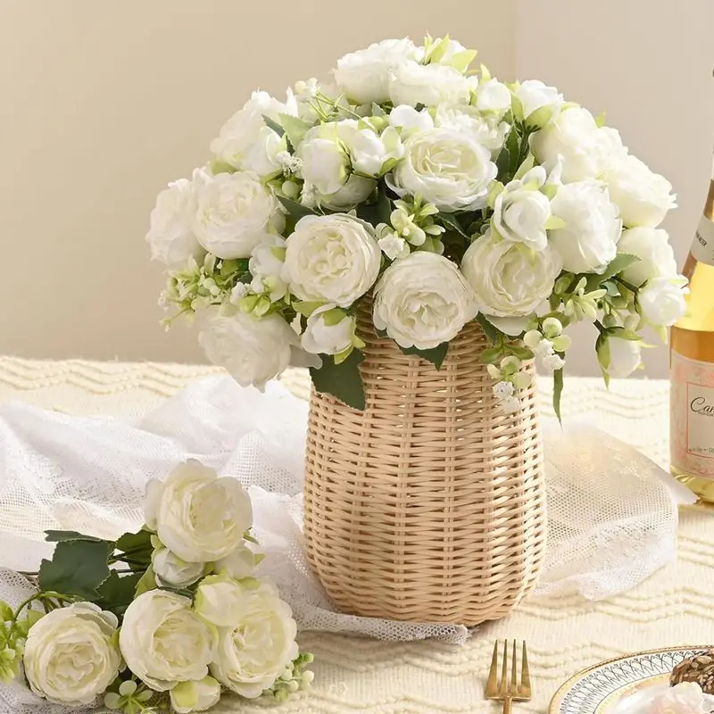 1 Bundle 5 Blumen Persische Pfingstrose Hochzeitsstrauß Künstliche Blume Pfingstrose Valentinstag Dekoration Diy Vase Hause Wohnzimmer Dekoration Image