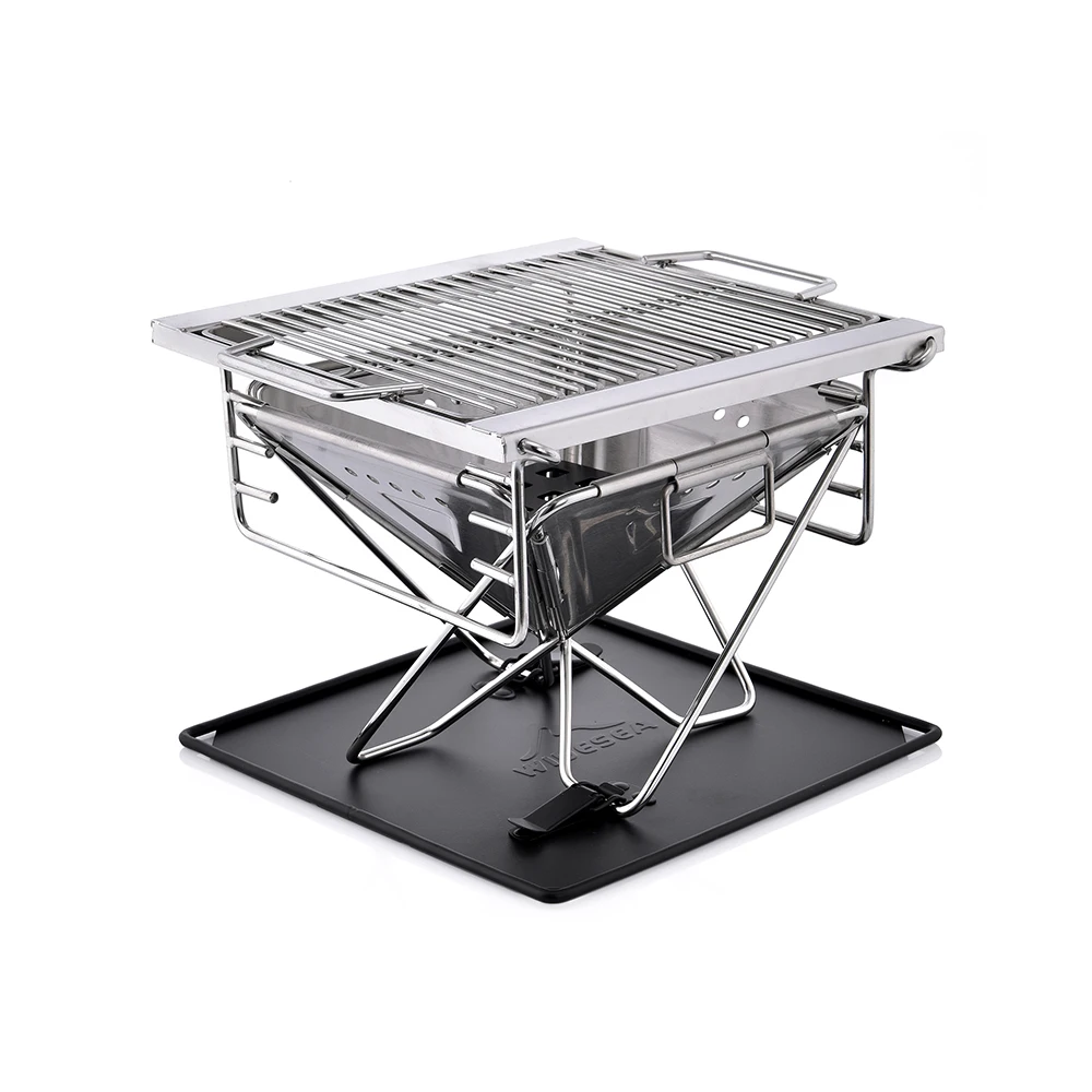 Camping Holzofen Mesh Grill Kleine Größe Winddicht Outdoor Wild Survival Reisen Tourismus Edelstahl Kochausrüstung Image