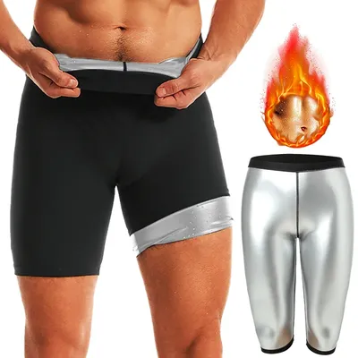 Männer Sauna Anzüge Schweiß Shorts Workout Abnehmen Fett Brennen Fitness Bauch Reduzierer Abnehmen Image