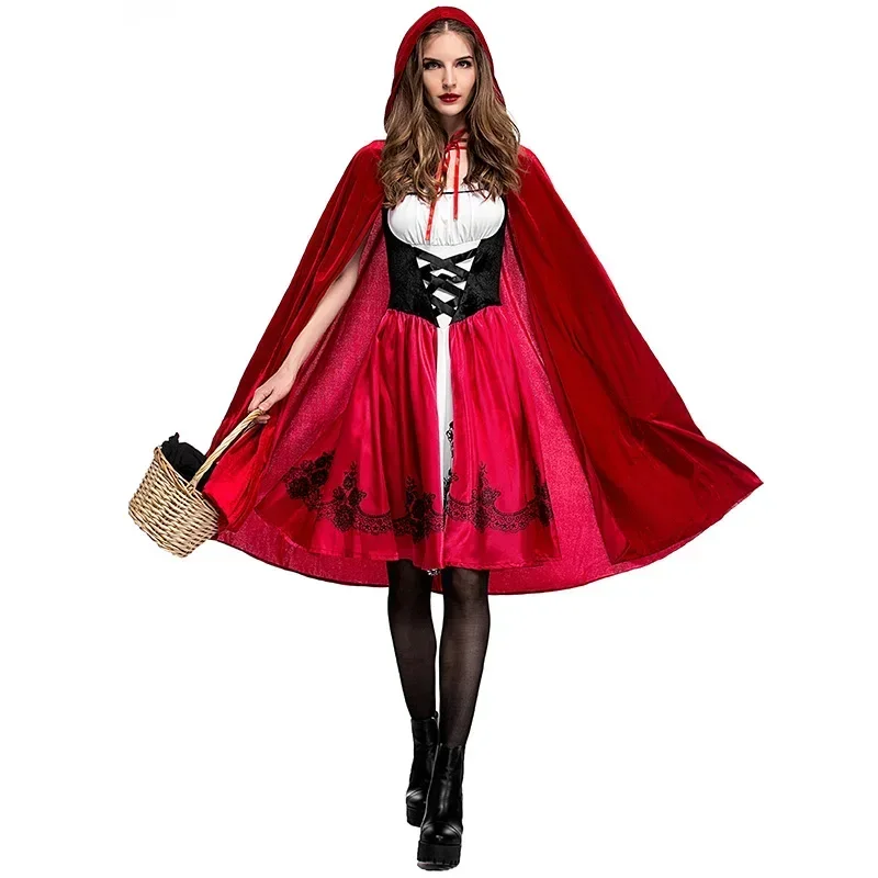 Rotkäppchen-Kostüm für Erwachsene für Damen, Cosplay, Karneval, Halloween, Party, Verkleidung Image