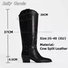 Leder Stickerei Blockabsatz Slip On Biker Stiefel Herbst Größe 35-40 Chelsea Stiefel Spitzschuh Sexy Casual Lady Stiefel