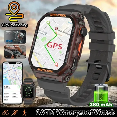 Integrierte GPS-Militär-3ATM-wasserdichte Smartwatch für Männer, Alexa-Sprachassistent, individuelles Zifferblatt, Fitness-Tracker, BT-Anruf-Smartwatch Image