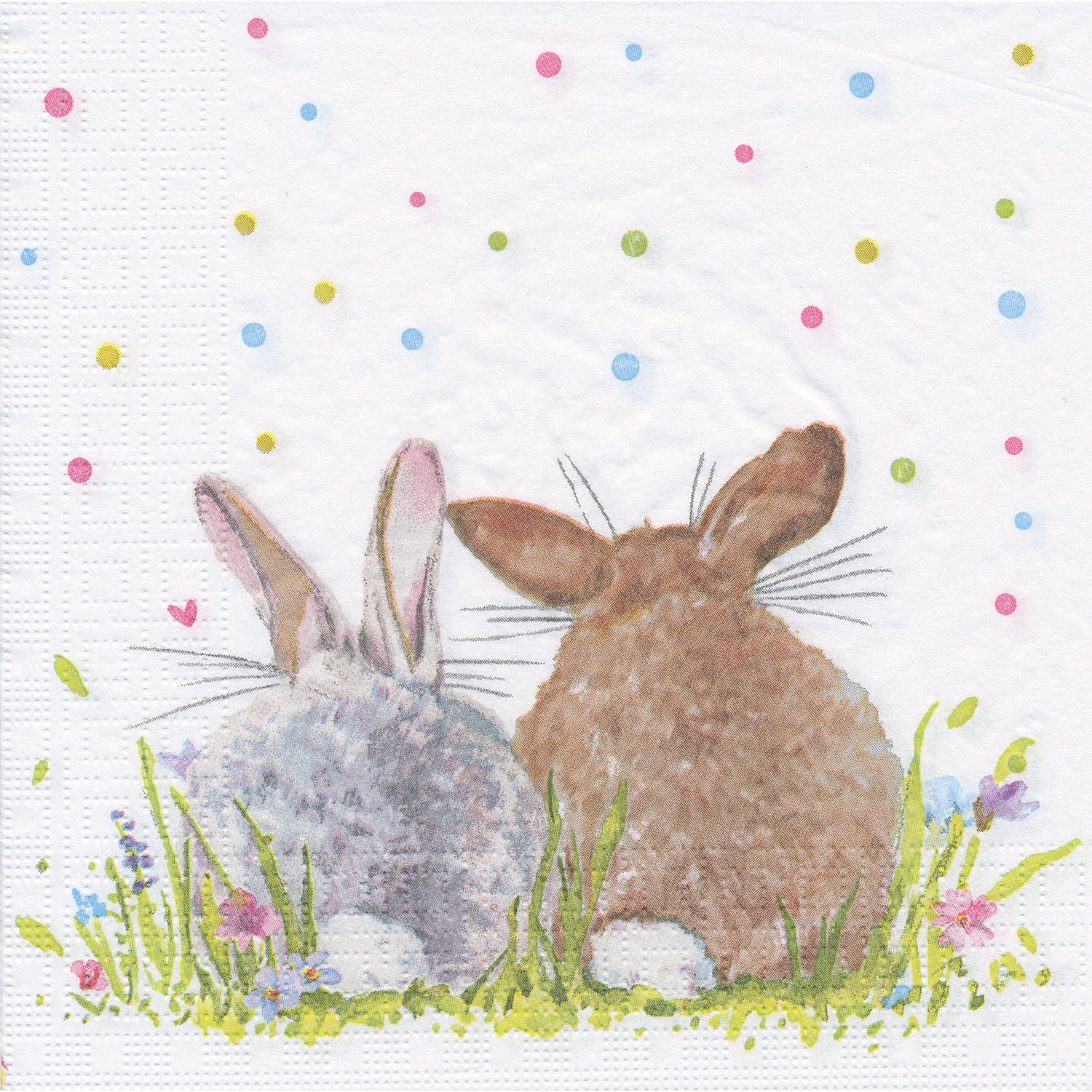 Papierservietten Hasen im Konfettiregen, 33 x 33 cm, 20 Stück Image