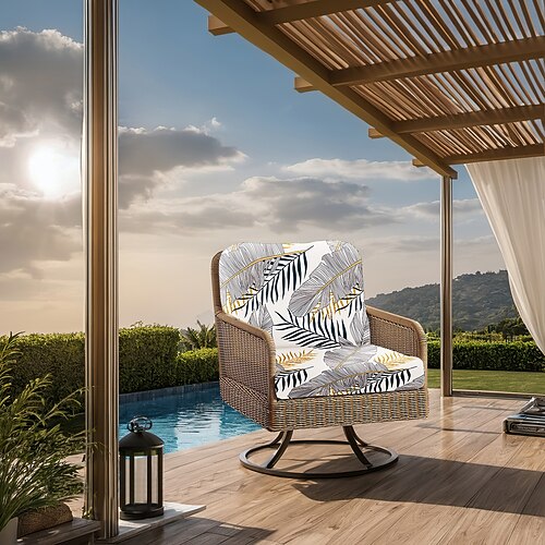 Stretch-Sofakissenbezüge für die Terrasse, Outdoor-Kissenbezug, Ersatz-Couchbezug, Sofasitzbezug, Flexibilität, Stuhlkissenbezug, Schutz für Veranda- und Terrassenmöbel