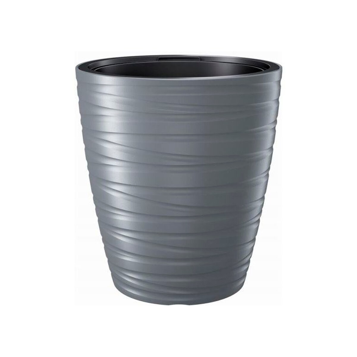 Prosperplast - Pflanztopf mit Reservoir 16L Maze aus Kunststoff in Steingrau 29,6 x 29,6 x 32,9 cm Image