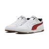 Sneaker PUMA "Porsche Legacy RBD Game Sneakers mit niedrigem Profil Erwachsene", Gr. 44, weiß (weiß rot fire), Obermaterial: Synthetik, Kuhleder, Textil; Futter: Textil; Innensohle: Textil; Laufsohle: Gummi, Schuhe