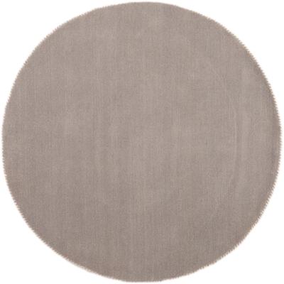 Wollteppich CARPETFINE "Gabbeh Lola Uni", grau (hellgrau), H:14mm Ø:150cm, Wolle, Teppiche, mit natürlichem Pflanzenmaterial von Hand gewebt, auch als Läufer Image