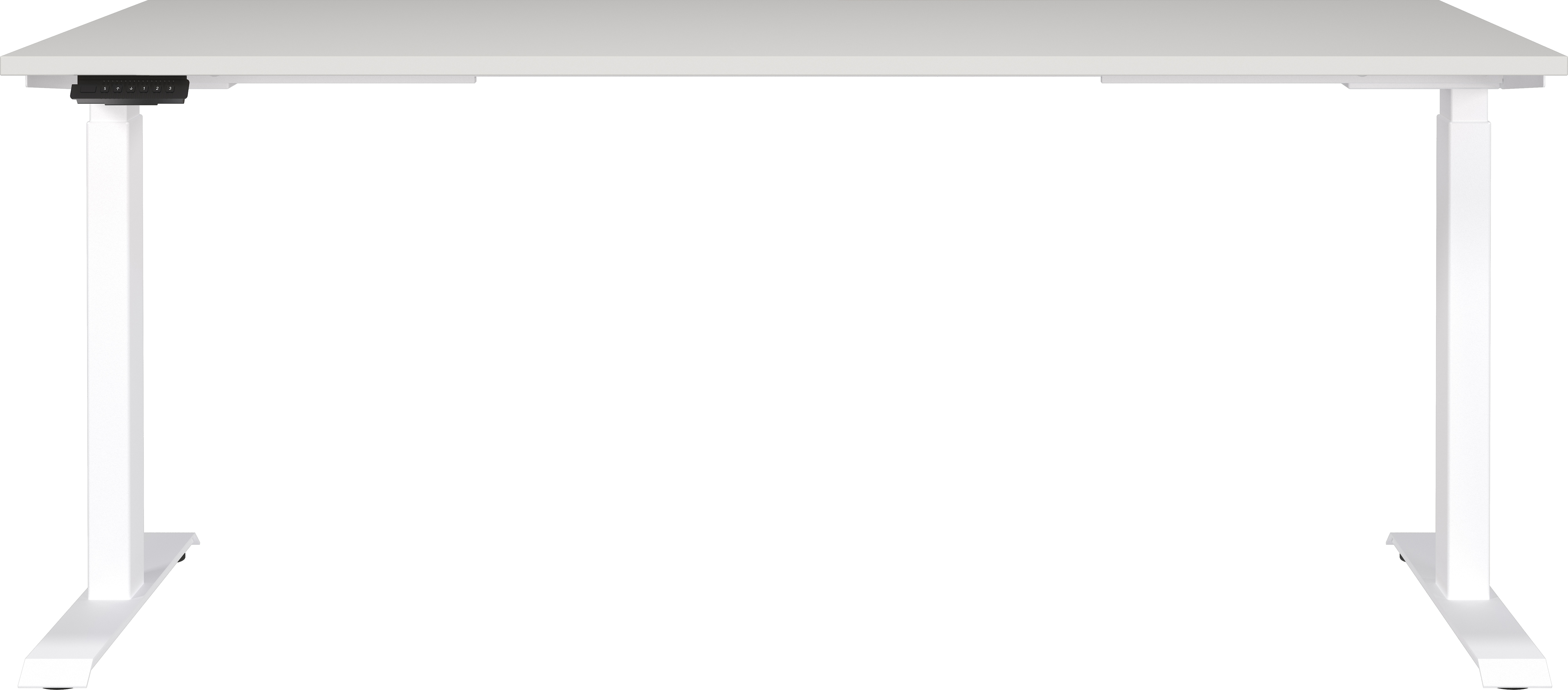 Schreibtisch GERMANIA "Jet, elektrisch höhenverstellbar", weiß (lichtgrau, weiß, weiß, lichtgrau), B:180cm H:72cm T:80cm, Tische, Schreibtisch, moderne Farbvariationen, Breite 120/140/160/180 cm, Made in Germany