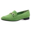 Slipper MARCO TOZZI, Damen, Gr. 39, grün (apfelgrün), Textil, unifarben, Veloursleder, elegant, Schuhe, Blockabsatz, Loafer, Businessschuh mit Schmuckspange