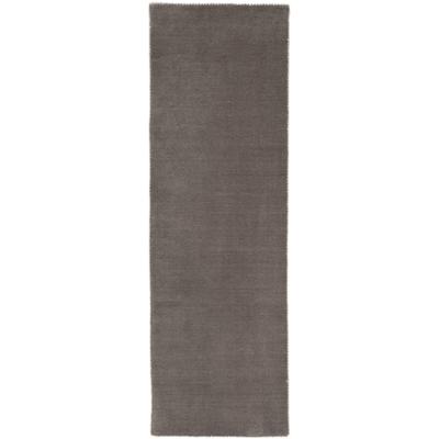 Wollteppich CARPETFINE "Gabbeh Lola Uni", grau, B:75cm H:14mm L:240cm, Wolle, Teppiche, mit natürlichem Pflanzenmaterial von Hand gewebt, auch in Rund Image