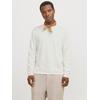 Rundhalspullover JACK & JONES "JJESUMMER KNIT CREW NECK SN", Herren, Gr. S, rot (cloud dancer), Strick, Obermaterial: 90% Baumwolle, 10% Leinen, gestreift, modisch, regular fit taillenbedeckt, Rundhals, Langarm gerader Abschluss, Pullover, mit...