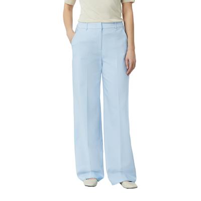 Anzughose COMMA, Damen, Gr. 44, N-Gr, canal blau, Web, Obermaterial: 51% Baumwolle, 46% Polyester, 3% Elasthan, unifarben, casual, loose fit knöchellang, Hosen, mit Bügelfalte Image