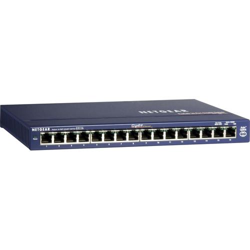 NETGEAR Netzwerk-Switch ""GS116"", blau, B:28,5cm H:2,7cm T:10,3cm, Netzwerk-Switches