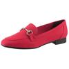 Slipper MARCO TOZZI, Damen, Gr. 41, rot, Textil, unifarben, Veloursleder, elegant, Schuhe, Blockabsatz, Loafer, Businessschuh mit Schmuckspange