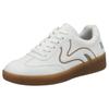 Plateausneaker RIEKER SPORT, Damen, Gr. 38, gelb (weiß, camelfarben), Lederimitat, sportlich, Schuhe, Freizeitschuh, Halbschuh, Schnürschuh in veganer Verarbeitung