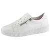 Plateausneaker GABOR, Damen, Gr. 35, weiß, Leder, unifarben, sportlich, Schuhe, Freizeitschuh, Halbschuh, Schnürschuh mit zwei Reißverschlüssen