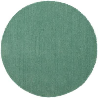 Wollteppich CARPETFINE "Gabbeh Lola Uni", blau (türkis), H:14mm Ø:80cm, Wolle, Teppiche, mit natürlichem Pflanzenmaterial von Hand gewebt, auch als Läufer Image