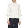 Sweatshirt S.OLIVER BLACK LABEL, Damen, Gr. 42, beige (ecru), Sweatware, Obermaterial: 49% Modal, 45% Polyester, 6% Elasthan, unifarben, casual, loose fit taillenbedeckt, Rundhals, Langarm, Sweatshirts, mit großem Stehkragen und Doppellayer-Ärmeln