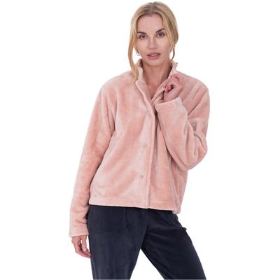 Damenbademantel WEWO FASHION "6603" Gr. 48, rosa (rose), L:61cm in Gr. 48, Wellsoft-Microfaser, Hausmäntel, unübertroffen kuschelig Image