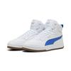 Sneaker PUMA "Caven 2.0 Mid Sneakers Erwachsene", Gr. 42.5, weiß vivid blau gum beige, Obermaterial: Synthetik, Synthetik; Futter: Textil; Innensohle: Textil; Laufsohle: Gummi, Schuhe