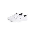 Sneaker TOMMY HILFIGER "ICONIC LONG LACE SNEAKER", Herren, Gr. 45, weiß, Baumwolle, sportlich, Schuhe, Freizeitschuh, Halbschuh, Schnürschuh mit gespolstetem Schaftrand