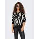 Strickpullover ONLY "ONLMONTANA LS JQ LOOSE O-NECK CC KNT", Damen, Gr. M (38), schwarz (schwarz pattern:birch), Strick, Obermaterial: 82% Viskose, 18% Nylon, gemustert, modisch, regular fit, Rundhals, Langarm, Pullover