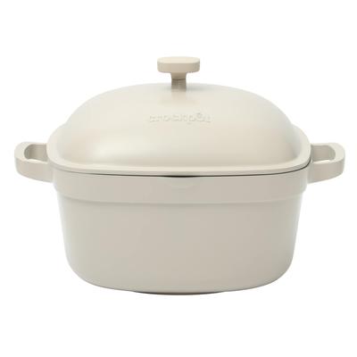 Crock-Pot Northvale Cast Aluminum Lightweight Durable 5.2 Quart Heavy Duty Dutch Oven Pot With Lid, Oven Safe, Dual Handles