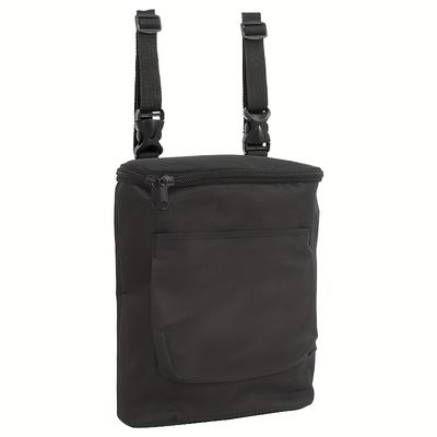TEMU Waterproof Bike Handlebar Bag - Large Capacity, Oxford Fabric, Zippered Front Storage For Electric & Motorcycles, Ideal For Image