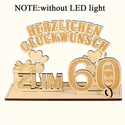 TEMU Elegant Wooden Clip Photo Holder For 60/70th Birthday Celebrations, , No Power Needed, Displaying Cards & Photos, Anniversary Gifts Image