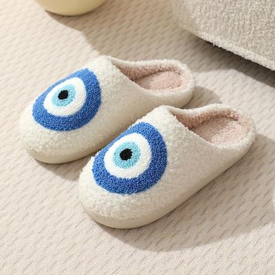 TEMU Winter Warm Plush Indoor Slippers For Women With Blue – Hand Wash Or , Cozy Fabric Upper And , Tpr Sole – Ideal For And European Markets Image