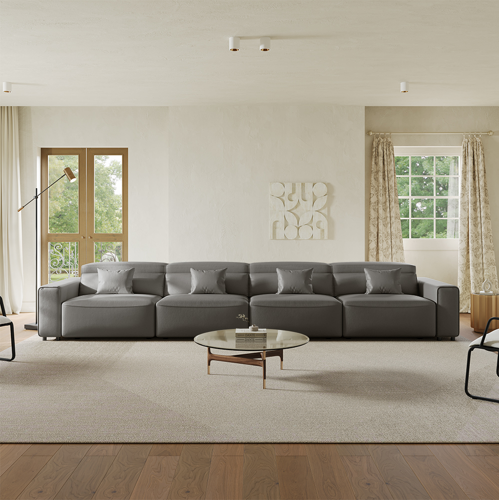 166.14"Power Sofa Bed Electric Lounge Sleep Sofa Bed, Remote Control, Adjustable Headrest, Easy-to-Clean, Living Room & Guest Room, Dark gray