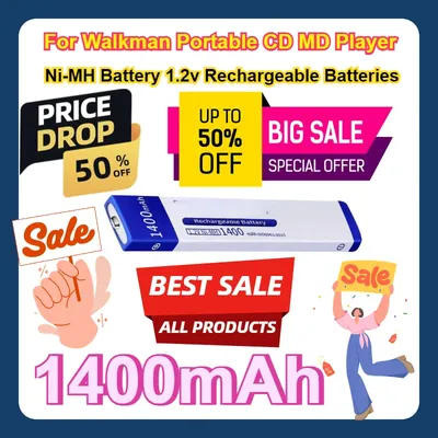 For Walkman Portable CD MD Player UK201 Charger Gumball Ni-MH Battery 1.2v Rechargeable Batteries