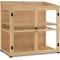 Wooden Cold Frame Greenhouse, Wooden Greenhouse Cabinet Kit with Adjustable Shelf & Lockable Door,