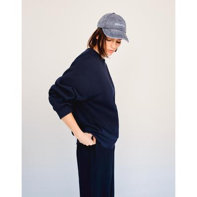 Bershka Oversize Sweatshirt With Side Pockets Women Xs Navy