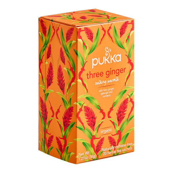Pukka Organic Three Ginger Herbal Tea Bags - 20/Box