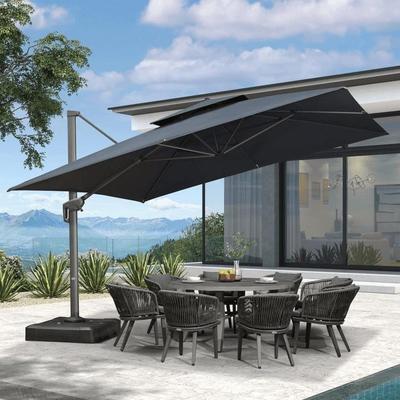 PURPLE LEAF Double Top Stylish Patio Cantilever Umbrella