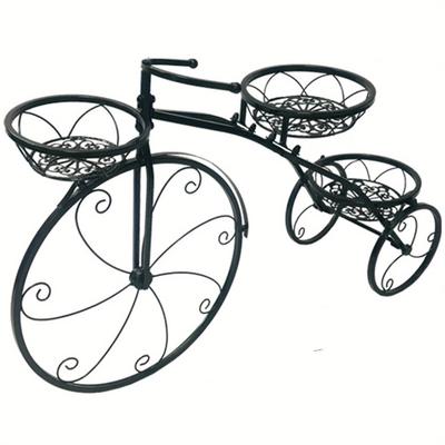 TEMU Vintage Bicycle Planter Stand - Rustic Iron Holder For Garden, Patio & Balcony Decor | Indoor/outdoor Use Image