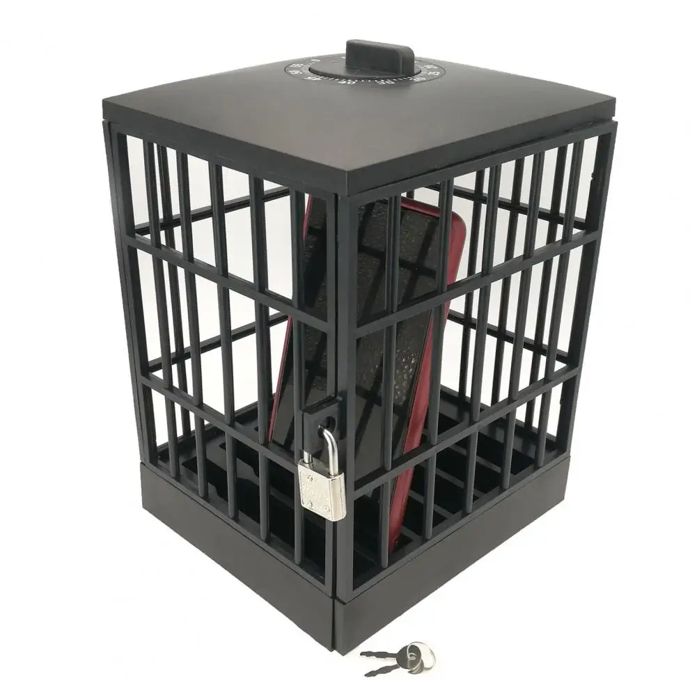 Cell Phone Jail Lock Box With Timer Keys Mobile Prison Cell Phone Cage Prison Cell Phone Storage Box Family Self-Discipline Tool