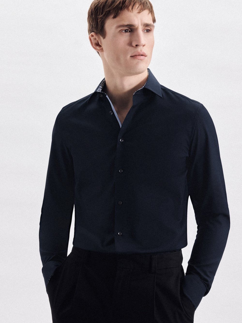 Seidensticker Business Hemd Herren Slim Fit Baumwolle blau, 36 Image