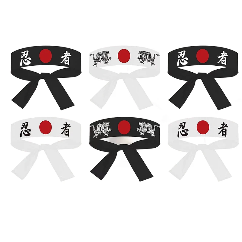 Japanisches Stirnband Hachimaki Stirnband Sushi Chef Karate Bandana Stirnbänder Kopfbedeckung Samurai Stirnband Sportübung Großhandel Image