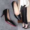Sexy Mode frauen Weiche Leder Pumpen Frühjahr Neue Dünne High Heels 2024 Neue Kleid Schuhe Damen Stiletto Schwarz Große größe