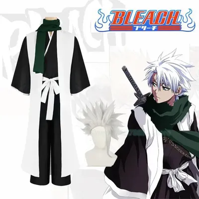 Bleach Anime Blood War Toshiro Hitsugaya Cosplay Kostüm Perücke Tod Divisi 10. Kapitän Cosplay Unisex Halloween Party Kimono Set Image