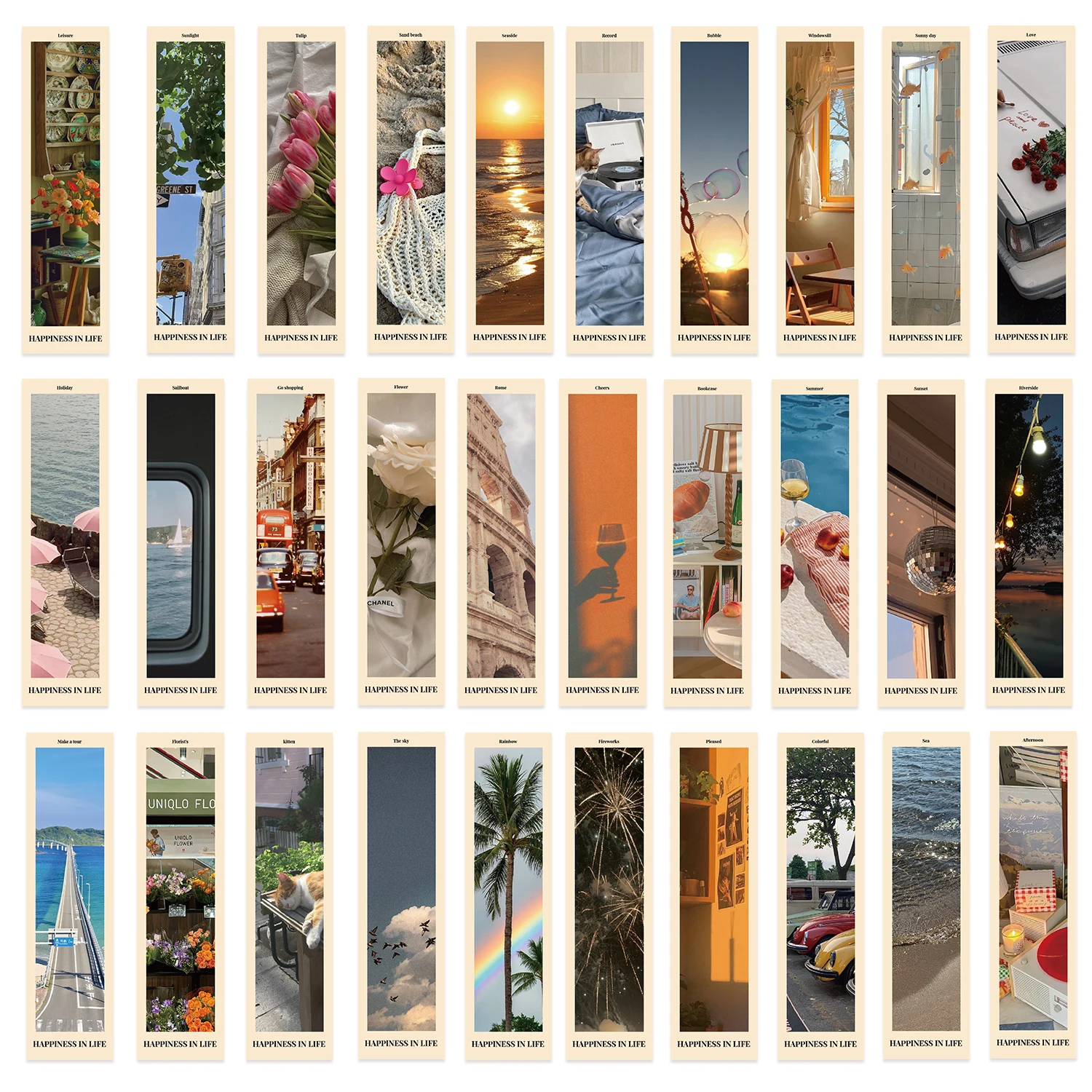 30 teile/satz Einfache Täglichen Leben Landschaft Lesezeichen PVC Lesen Buch Mark Buch Seite Marker Schreibwaren Studenten Geschenke ﻿ Image